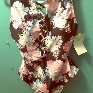 NWT || one piece floral bathing suit
